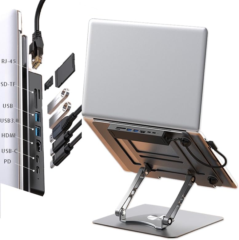 ドッキングステーション 8-in-1 ノートパソコンスタンド型